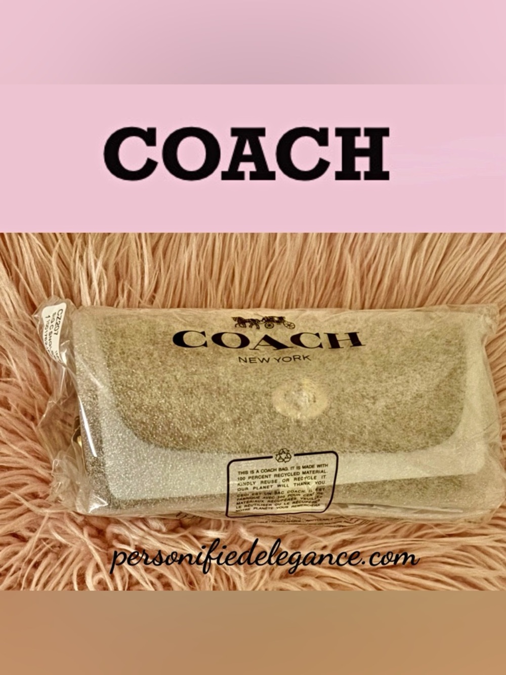NEW Coach Signature Print Tan Brown Multi Coated Canvas Leather Sunglasses Case - Picture 15 of 15